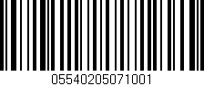 Código de barras (EAN, GTIN, SKU, ISBN): '05540205071001'