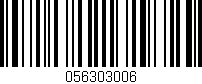 Código de barras (EAN, GTIN, SKU, ISBN): '056303006'