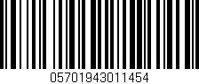 Código de barras (EAN, GTIN, SKU, ISBN): '05701943011454'