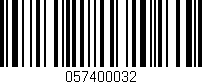 Código de barras (EAN, GTIN, SKU, ISBN): '057400032'