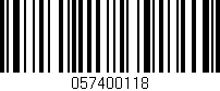 Código de barras (EAN, GTIN, SKU, ISBN): '057400118'