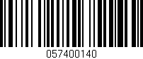Código de barras (EAN, GTIN, SKU, ISBN): '057400140'