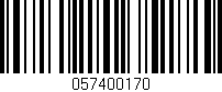 Código de barras (EAN, GTIN, SKU, ISBN): '057400170'