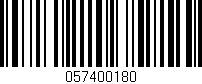 Código de barras (EAN, GTIN, SKU, ISBN): '057400180'