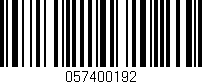 Código de barras (EAN, GTIN, SKU, ISBN): '057400192'