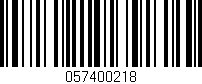 Código de barras (EAN, GTIN, SKU, ISBN): '057400218'