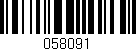 Código de barras (EAN, GTIN, SKU, ISBN): '058091'