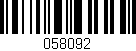 Código de barras (EAN, GTIN, SKU, ISBN): '058092'