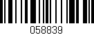 Código de barras (EAN, GTIN, SKU, ISBN): '058839'