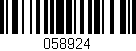 Código de barras (EAN, GTIN, SKU, ISBN): '058924'