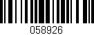 Código de barras (EAN, GTIN, SKU, ISBN): '058926'