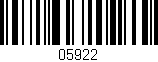 Código de barras (EAN, GTIN, SKU, ISBN): '05922'