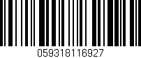 Código de barras (EAN, GTIN, SKU, ISBN): '059318116927'