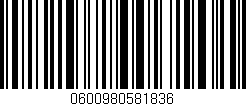 Código de barras (EAN, GTIN, SKU, ISBN): '0600980581836'