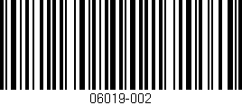 Código de barras (EAN, GTIN, SKU, ISBN): '06019-002'