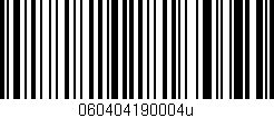 Código de barras (EAN, GTIN, SKU, ISBN): '060404190004u'