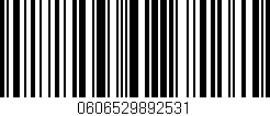 Código de barras (EAN, GTIN, SKU, ISBN): '0606529892531'