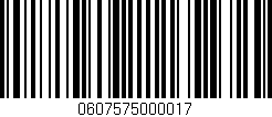Código de barras (EAN, GTIN, SKU, ISBN): '0607575000017'