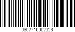 Código de barras (EAN, GTIN, SKU, ISBN): '0607710002326'