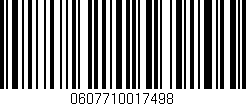Código de barras (EAN, GTIN, SKU, ISBN): '0607710017498'