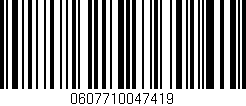 Código de barras (EAN, GTIN, SKU, ISBN): '0607710047419'