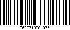 Código de barras (EAN, GTIN, SKU, ISBN): '0607710081376'