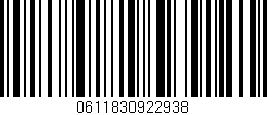 Código de barras (EAN, GTIN, SKU, ISBN): '0611830922938'