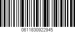 Código de barras (EAN, GTIN, SKU, ISBN): '0611830922945'