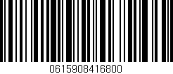 Código de barras (EAN, GTIN, SKU, ISBN): '0615908416800'