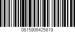 Código de barras (EAN, GTIN, SKU, ISBN): '0615908425819'