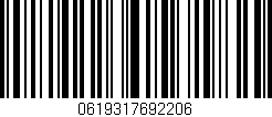 Código de barras (EAN, GTIN, SKU, ISBN): '0619317692206'