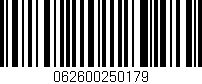 Código de barras (EAN, GTIN, SKU, ISBN): '062600250179'
