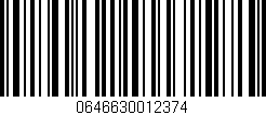 Código de barras (EAN, GTIN, SKU, ISBN): '0646630012374'