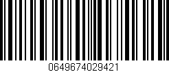 Código de barras (EAN, GTIN, SKU, ISBN): '0649674029421'