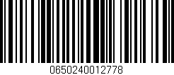 Código de barras (EAN, GTIN, SKU, ISBN): '0650240012778'