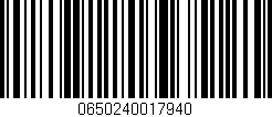 Código de barras (EAN, GTIN, SKU, ISBN): '0650240017940'