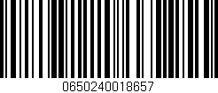Código de barras (EAN, GTIN, SKU, ISBN): '0650240018657'