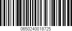 Código de barras (EAN, GTIN, SKU, ISBN): '0650240018725'