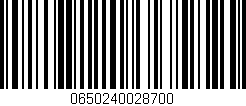 Código de barras (EAN, GTIN, SKU, ISBN): '0650240028700'