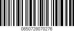 Código de barras (EAN, GTIN, SKU, ISBN): '0650728070276'