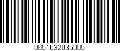 Código de barras (EAN, GTIN, SKU, ISBN): '0651032035005'