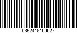 Código de barras (EAN, GTIN, SKU, ISBN): '0652418100027'