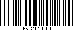 Código de barras (EAN, GTIN, SKU, ISBN): '0652418130031'
