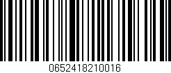 Código de barras (EAN, GTIN, SKU, ISBN): '0652418210016'