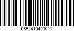 Código de barras (EAN, GTIN, SKU, ISBN): '0652418400011'
