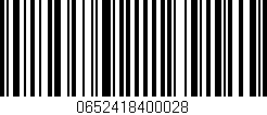 Código de barras (EAN, GTIN, SKU, ISBN): '0652418400028'