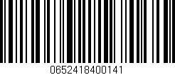 Código de barras (EAN, GTIN, SKU, ISBN): '0652418400141'