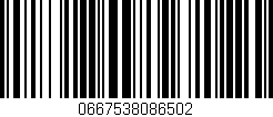 Código de barras (EAN, GTIN, SKU, ISBN): '0667538086502'