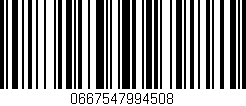 Código de barras (EAN, GTIN, SKU, ISBN): '0667547994508'