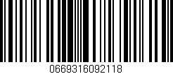 Código de barras (EAN, GTIN, SKU, ISBN): '0669316092118'